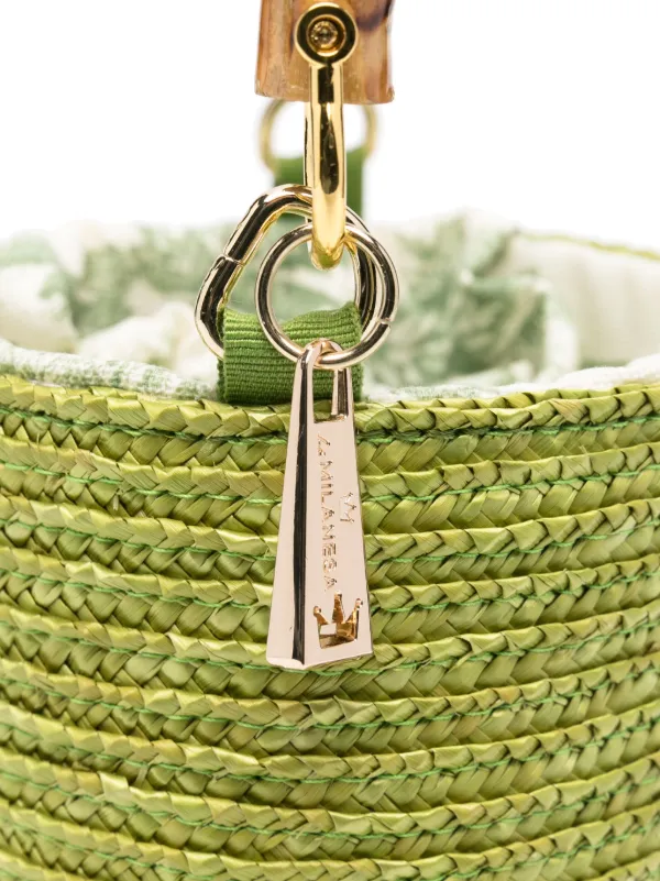 バックパック・リュック La Milanesa LOV-G Bucket Bags & Backpacks love bag in straw La Milanesa Love Bucket Bag | Green | FARFETCH JO