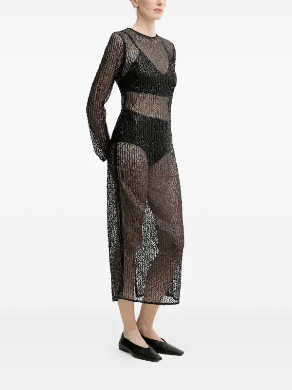 Samsoe Samsoe Samadda Sequin-embellished Midi Dress - Black Samsoe Samsoe Samadda Sequin-embellished Midi Dress - Black
