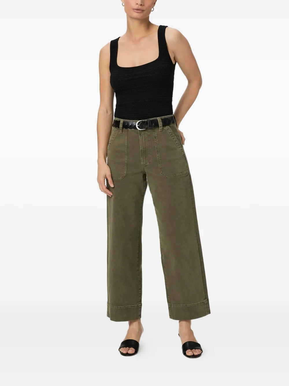 PAIGE Cameron utility-pocket cropped-leg jeans - Groen