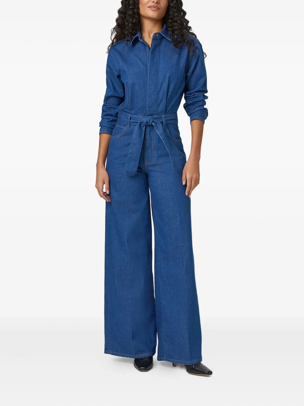 PAIGE long-sleeve belted jumpsuit | Blue | Image 1