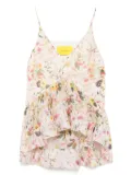 Marques'Almeida printed chiffon top - White