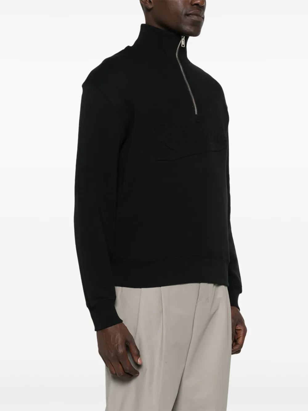 Maison Kitsuné Sweater met logo-reliëf Zwart