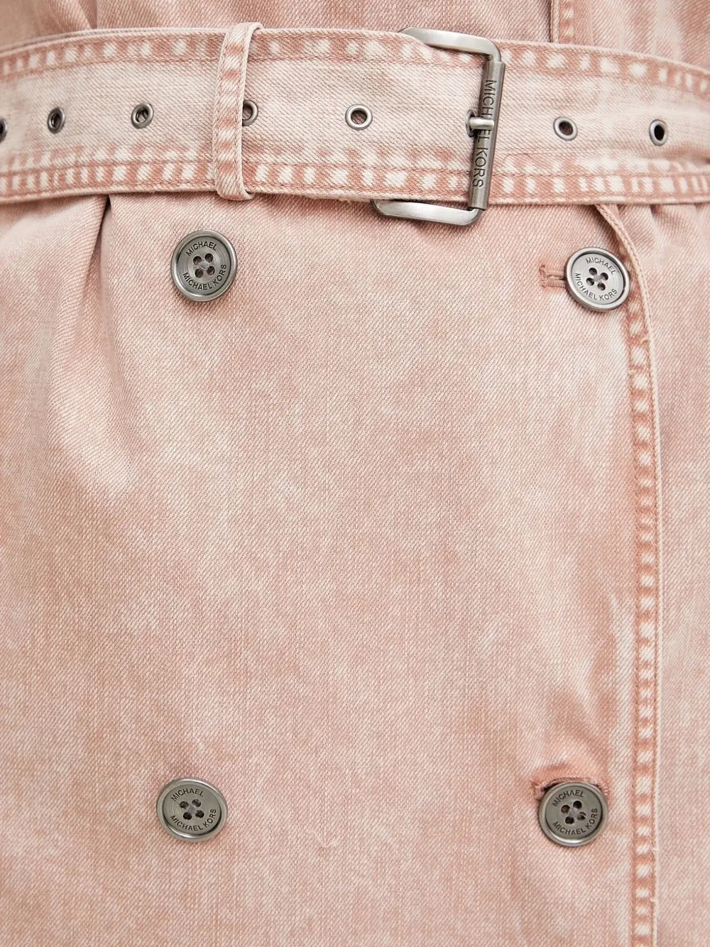 Michael Michael Kors Belted Denim Trench Coat In Neutral