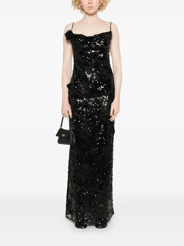 Coperni X Disney Sequin-embellished Maxi Dress - Black