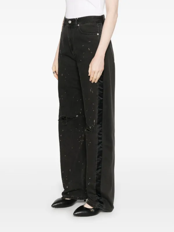 【新品】MM6 Maison Margiela デニム ペイント エイズ ボトム MM6 Maison Margiela ペイント ストレートジーンズ | ブルー
