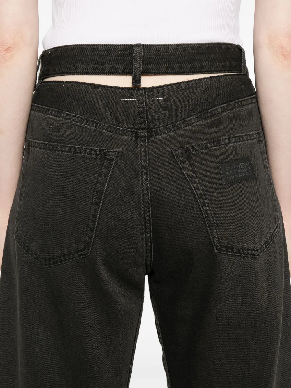 Shop Mm6 Maison Margiela Paint-splatter Effect Jeans In Black
