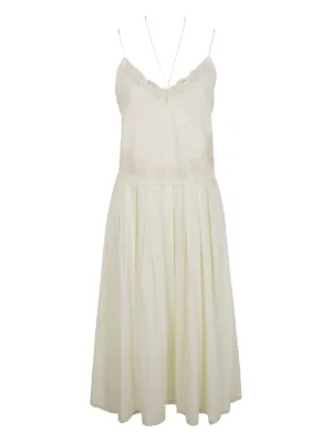 SANDRO Maxi lace-detail V-neck Dress | White | FARFETCH