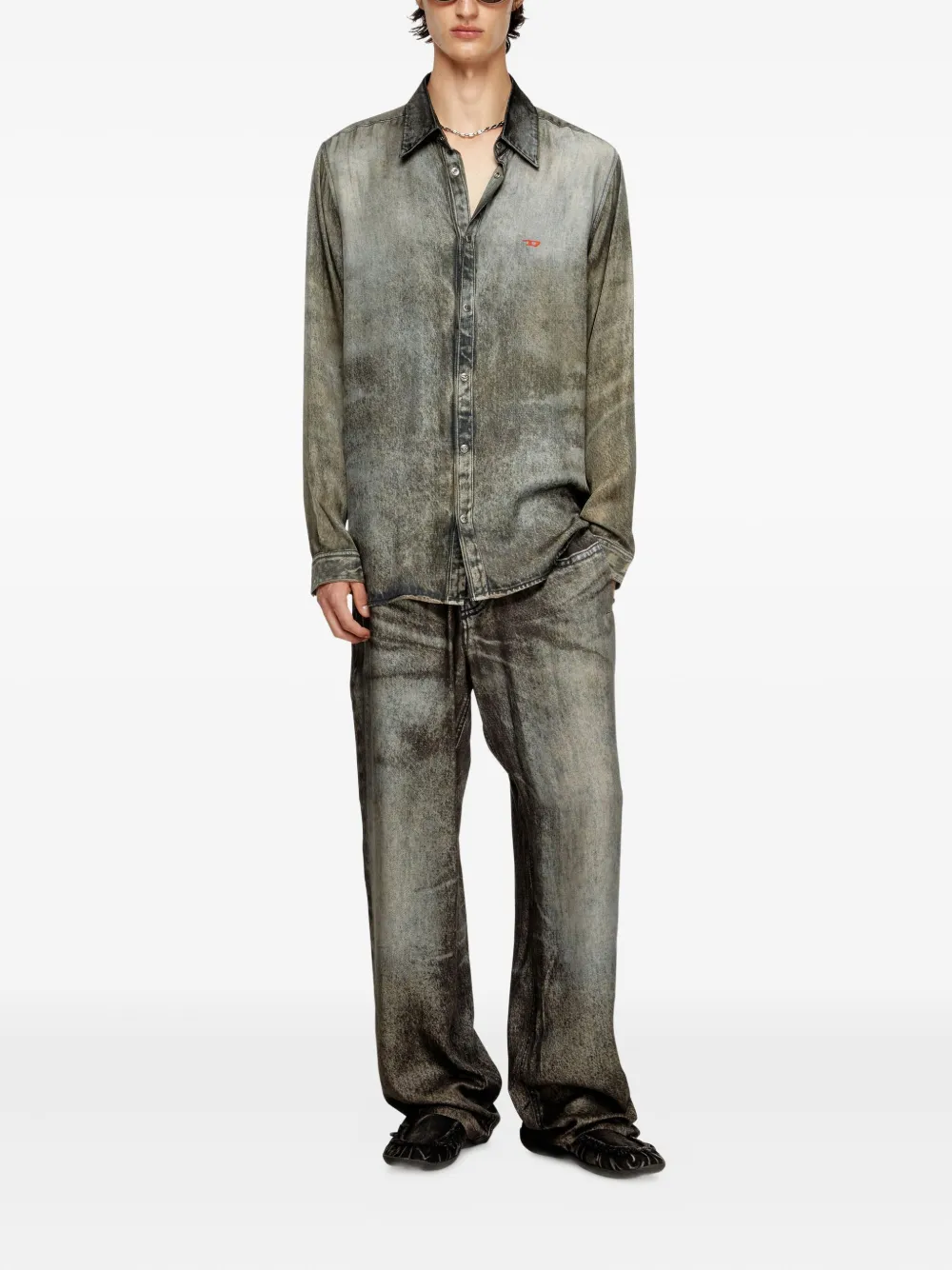 Diesel P-THECK broek met acid wassing Zwart