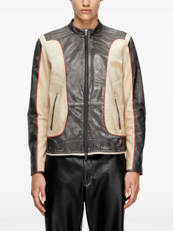 Diesel L-Evert Leather Biker Jacket | Neutrals | FARFETCH