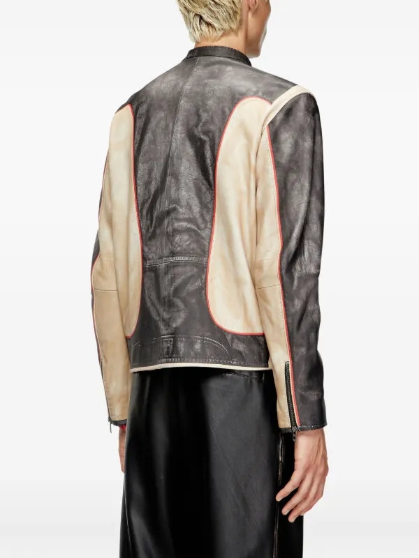 Diesel L-Evert レザーライダースジャケット | ニュートラル | FARFETCH JP