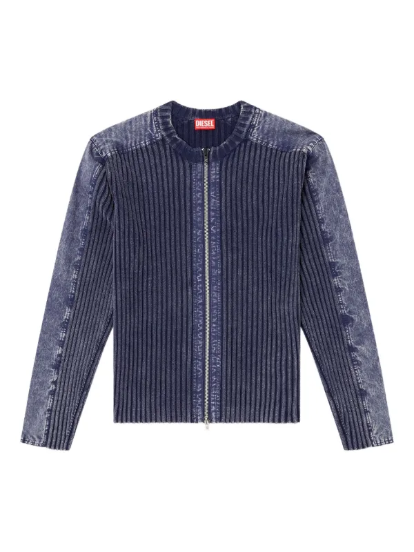【DIESEL】ジップカーディガン　青 Diesel ジップアップ カーディガン | ブルー | FARFETCH JP