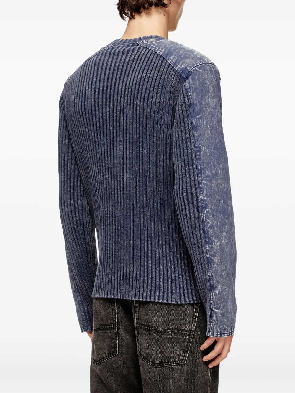Diesel Geribbeld vest met rits Blauw
