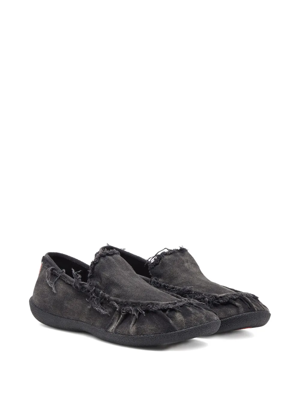 Diesel D-Shock Moc frayed-detail loafers Black