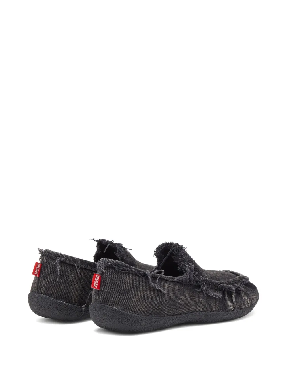 Diesel D-Shock Moc frayed-detail loafers Black