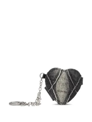 Diesel Metal Oval D Keyring With Crystals | Black | FARFETCH AZ