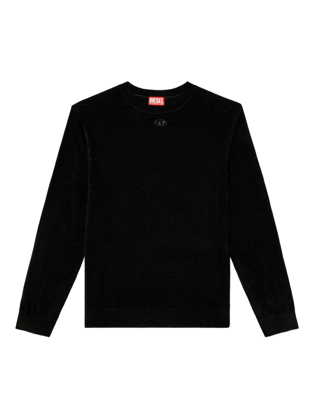 Diesel K-Cevro round-neck Oval D logo plaque sweater Zwart