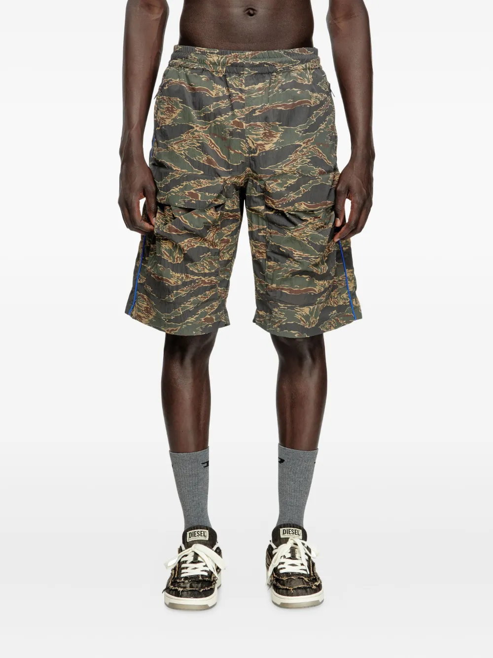 Diesel P-Ramos shorts met camouflageprint Groen