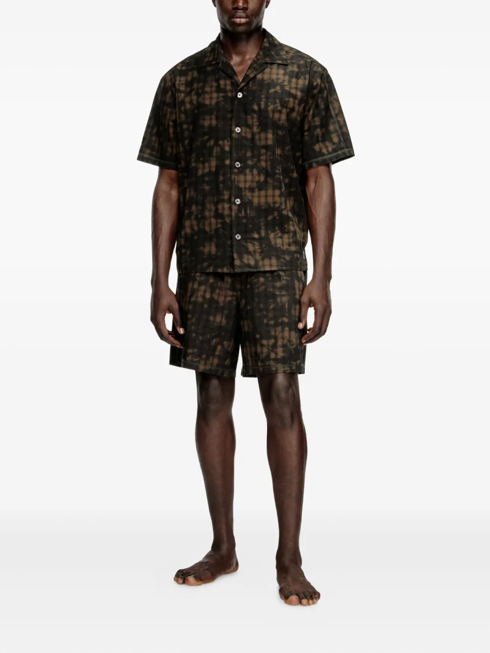 Diesel Horien pyjama met patroon Groen
