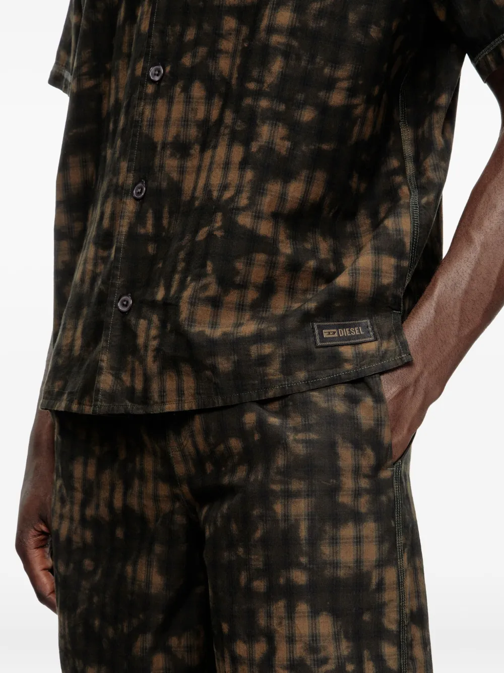 Diesel Horien pyjama met patroon Groen