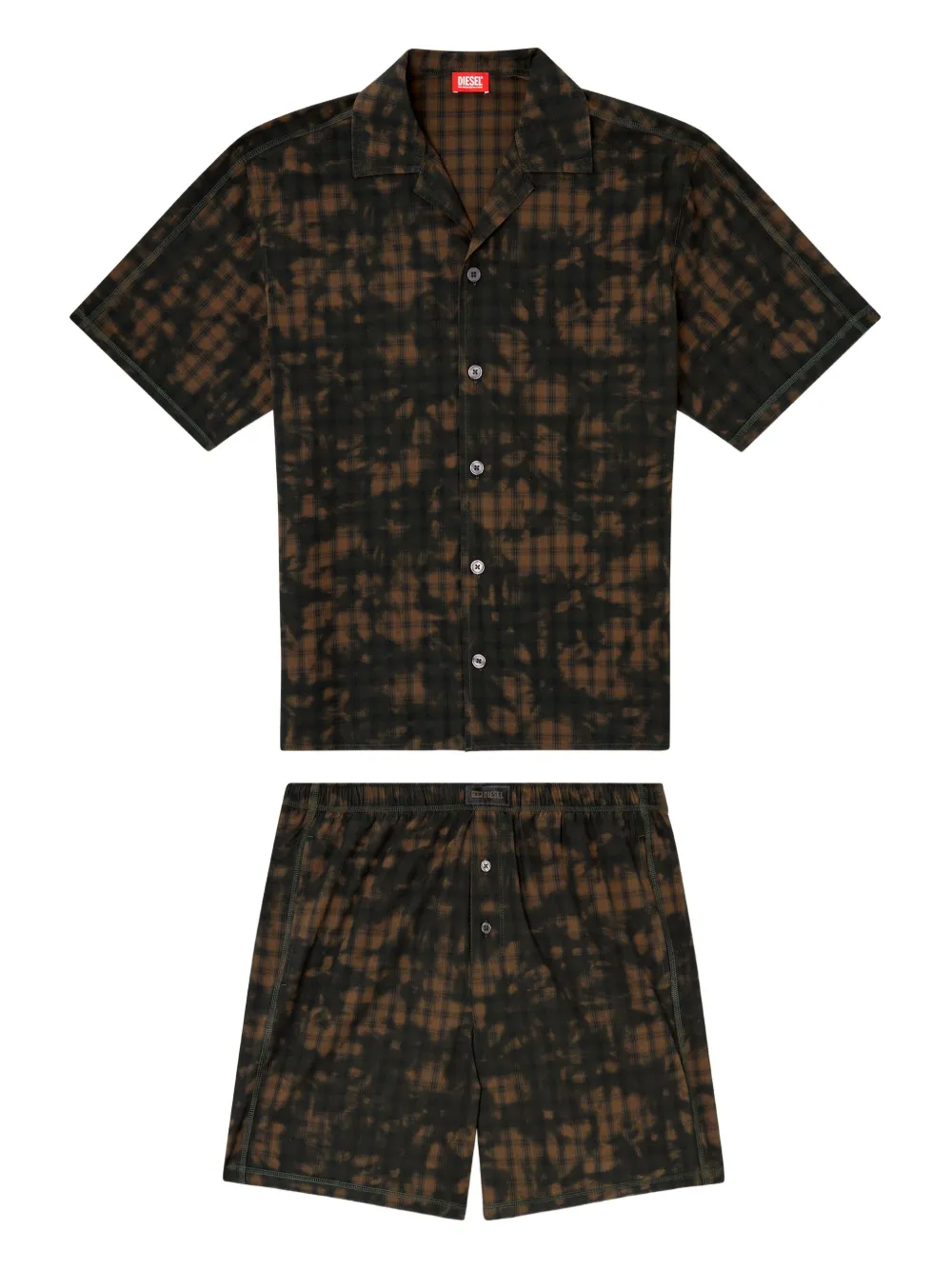 Diesel Horien pyjama met patroon Groen