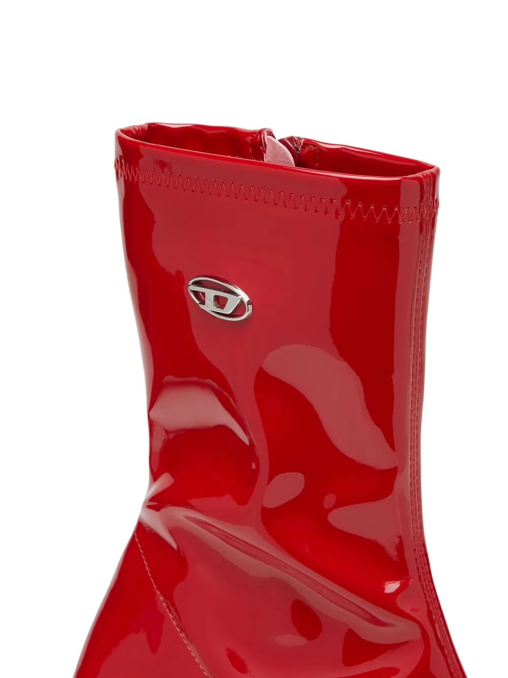 Diesel 75 mm Amber enkellaarzen met logoplakkaat Rood