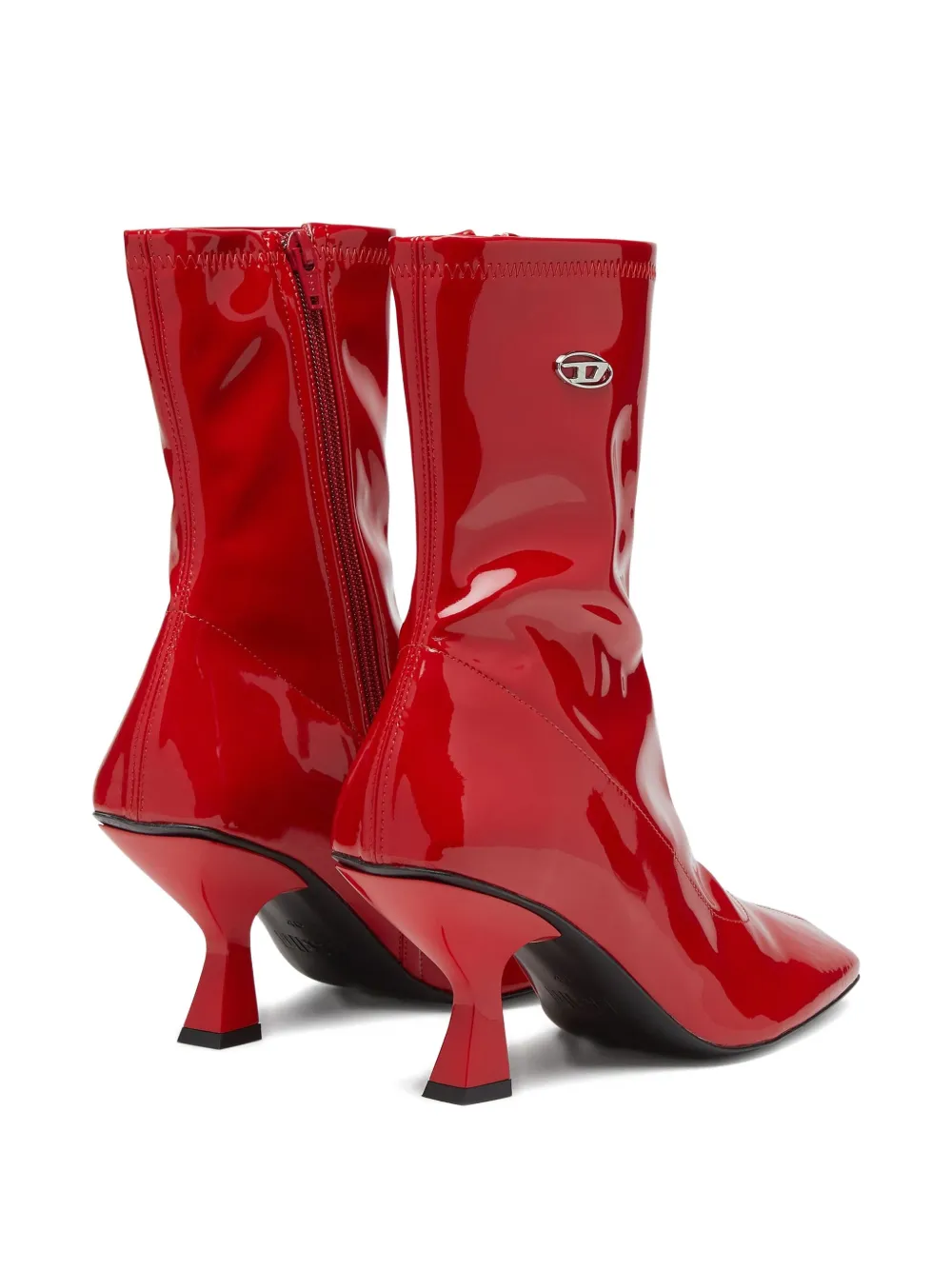 Diesel 75 mm Amber enkellaarzen met logoplakkaat Rood
