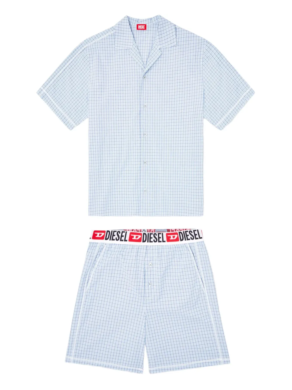 Diesel Rafael check-print loungewear set | Blue | Image 1