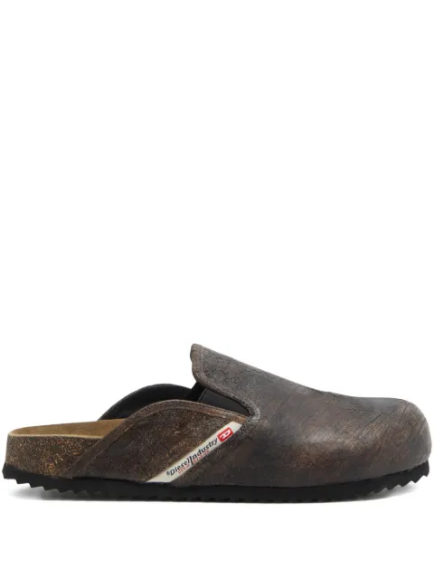 Diesel slip-on leather slippers
