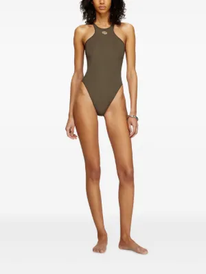 ◆DIESEL◆ M Cadix One Piece Olive A174490DLAX5DR A174490DLA Tropical Cutout Tummy Control One Piece Swimsuit