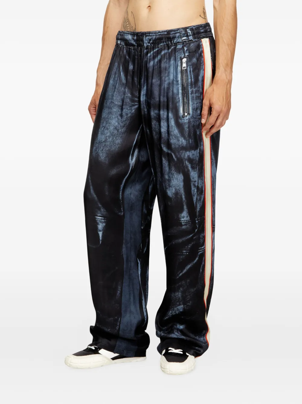 Diesel P-THECKS broek met zijstreep Blauw