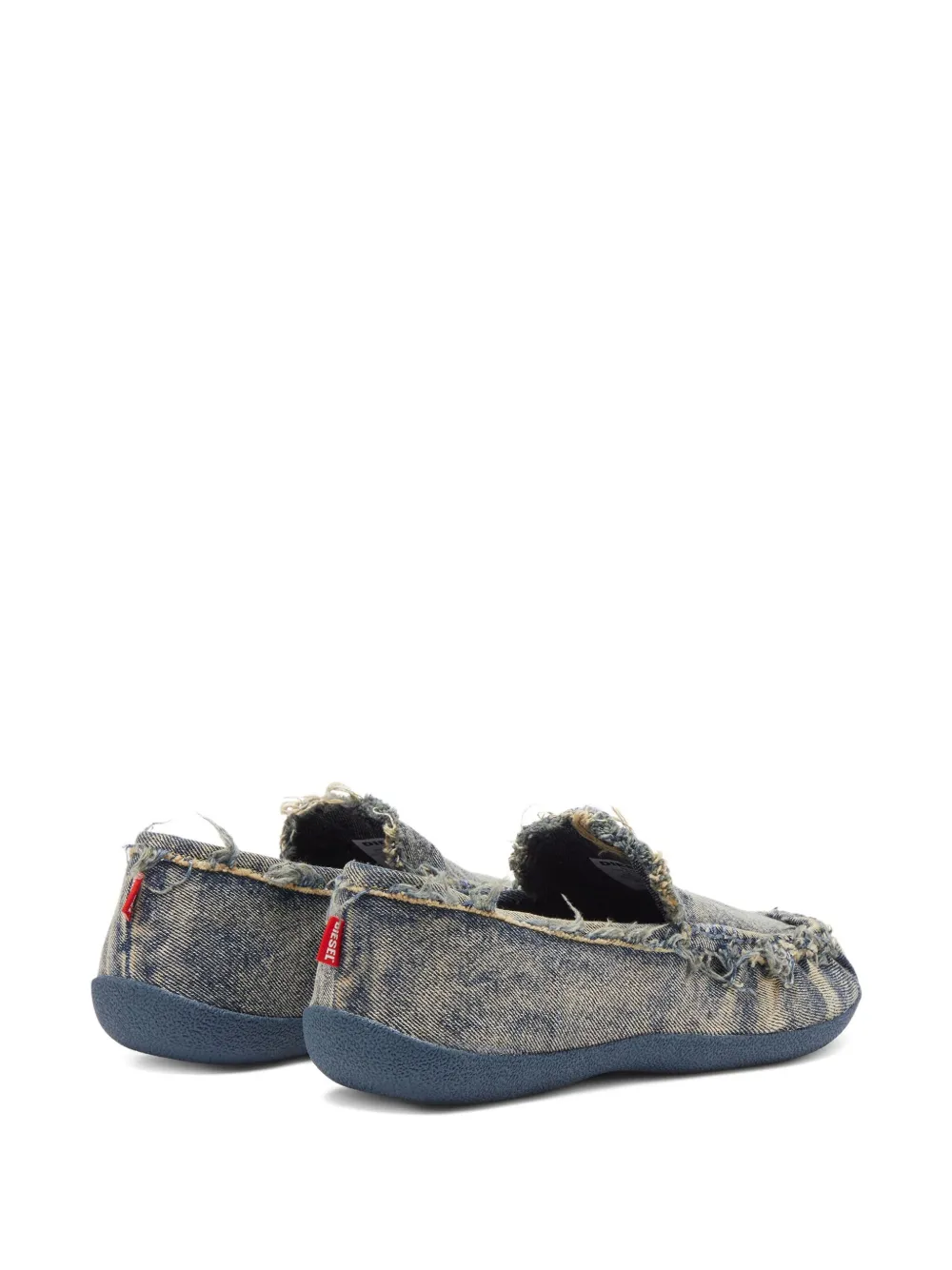 Diesel D-Shock Moc frayed denim loafers Blue