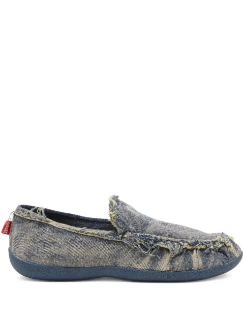 Diesel D-Shock Moc frayed denim loafers