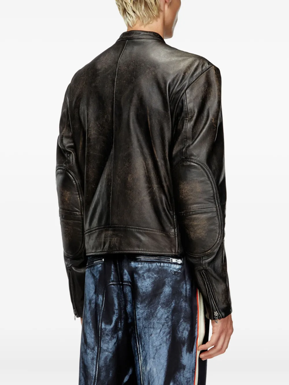 Diesel L-Carver leather jacket Bruin
