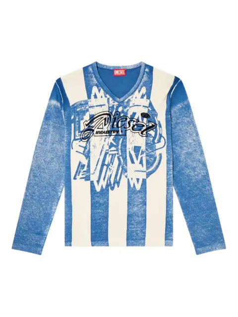 Diesel Oliba stripe-print V-neck sweater