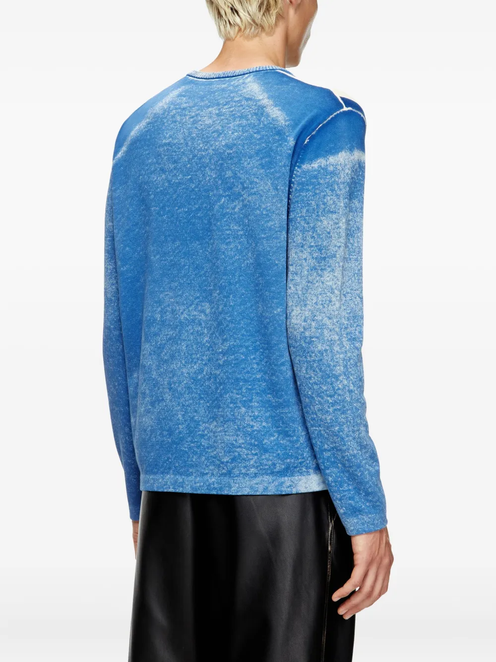 Diesel Oliba stripe-print V-neck sweater Blauw