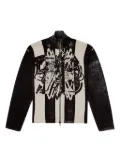 Diesel striped zip-up bomber jacket - Black