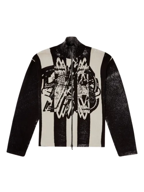 Veste bomber zippée à rayures - Diesel - Modalova