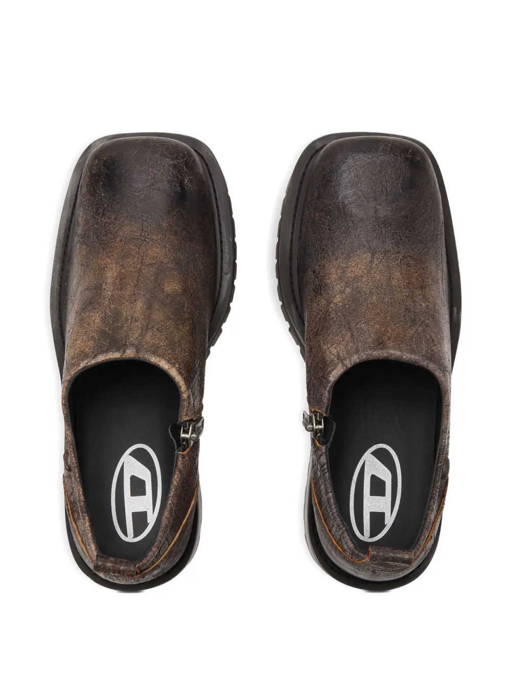 Diesel D-Texan zip-detail derby shoes Brown