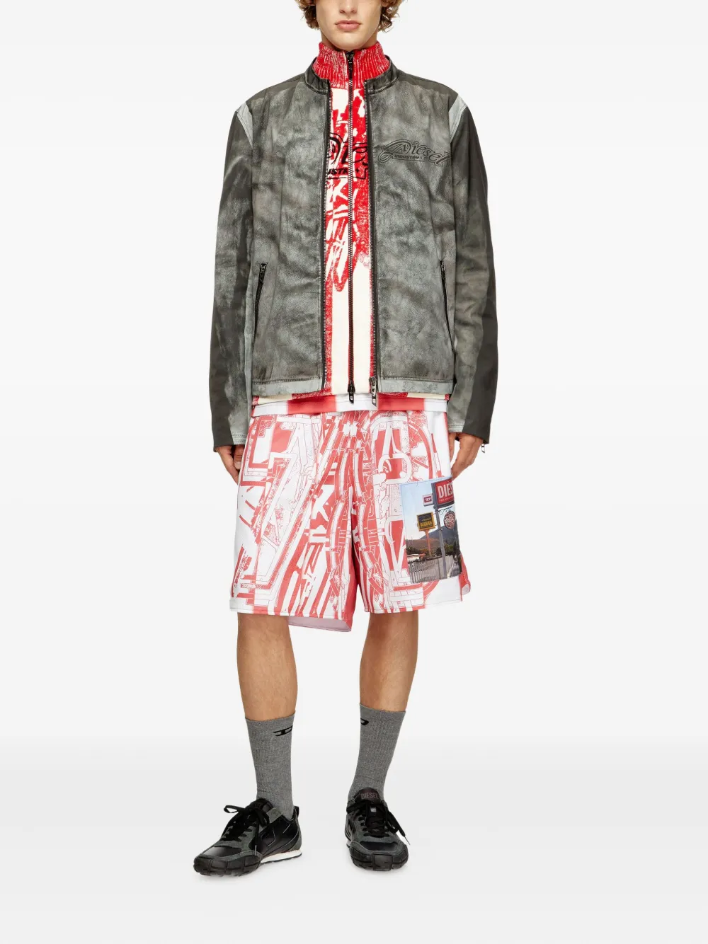 Diesel Kurt shorts met grafische print Rood