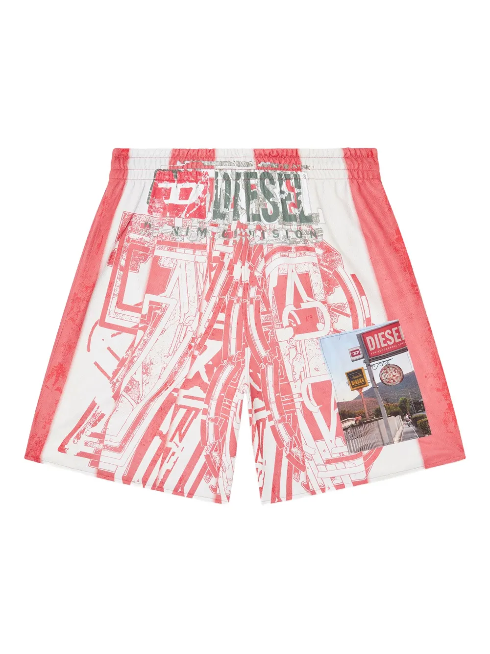 Diesel Kurt graphic-print shorts Rood