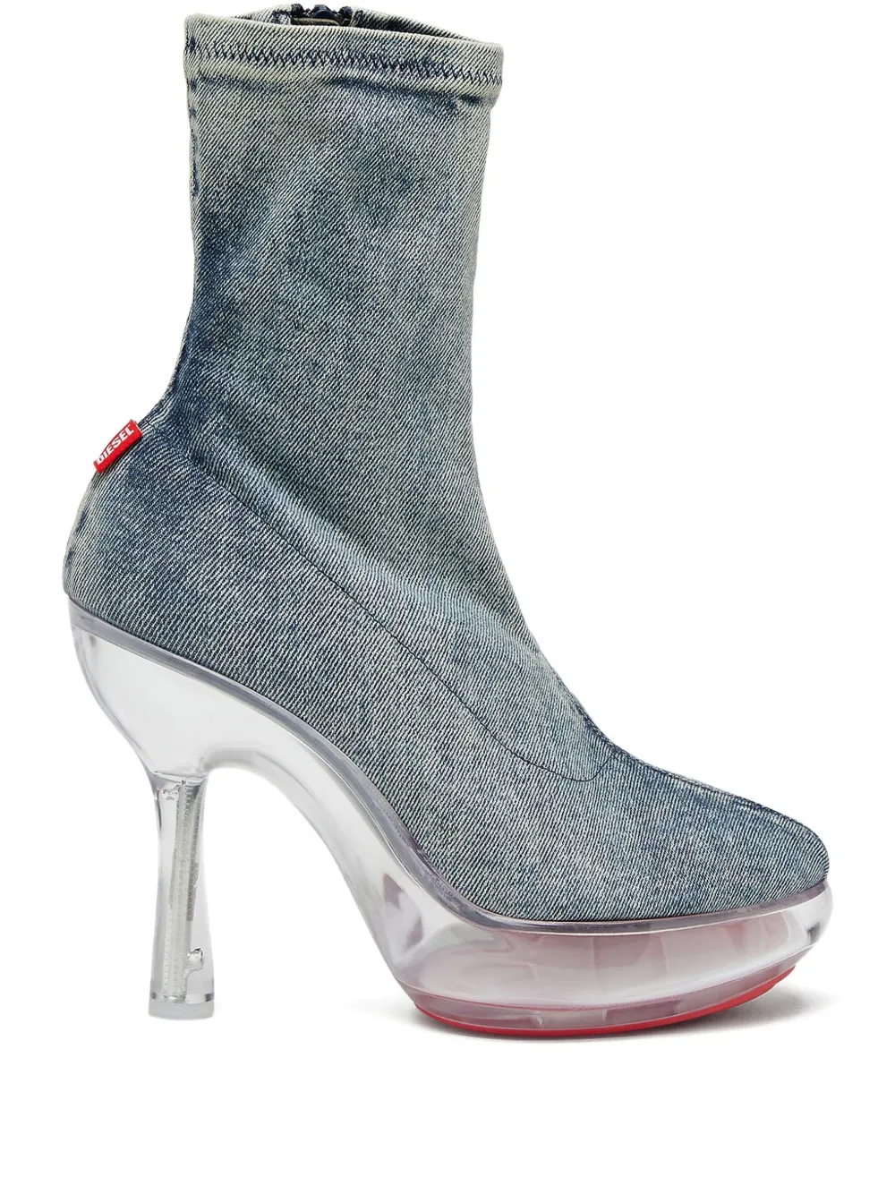 Diesel Lake denim platform boots - ブルー Diesel Lake denim platform boots - ブルー