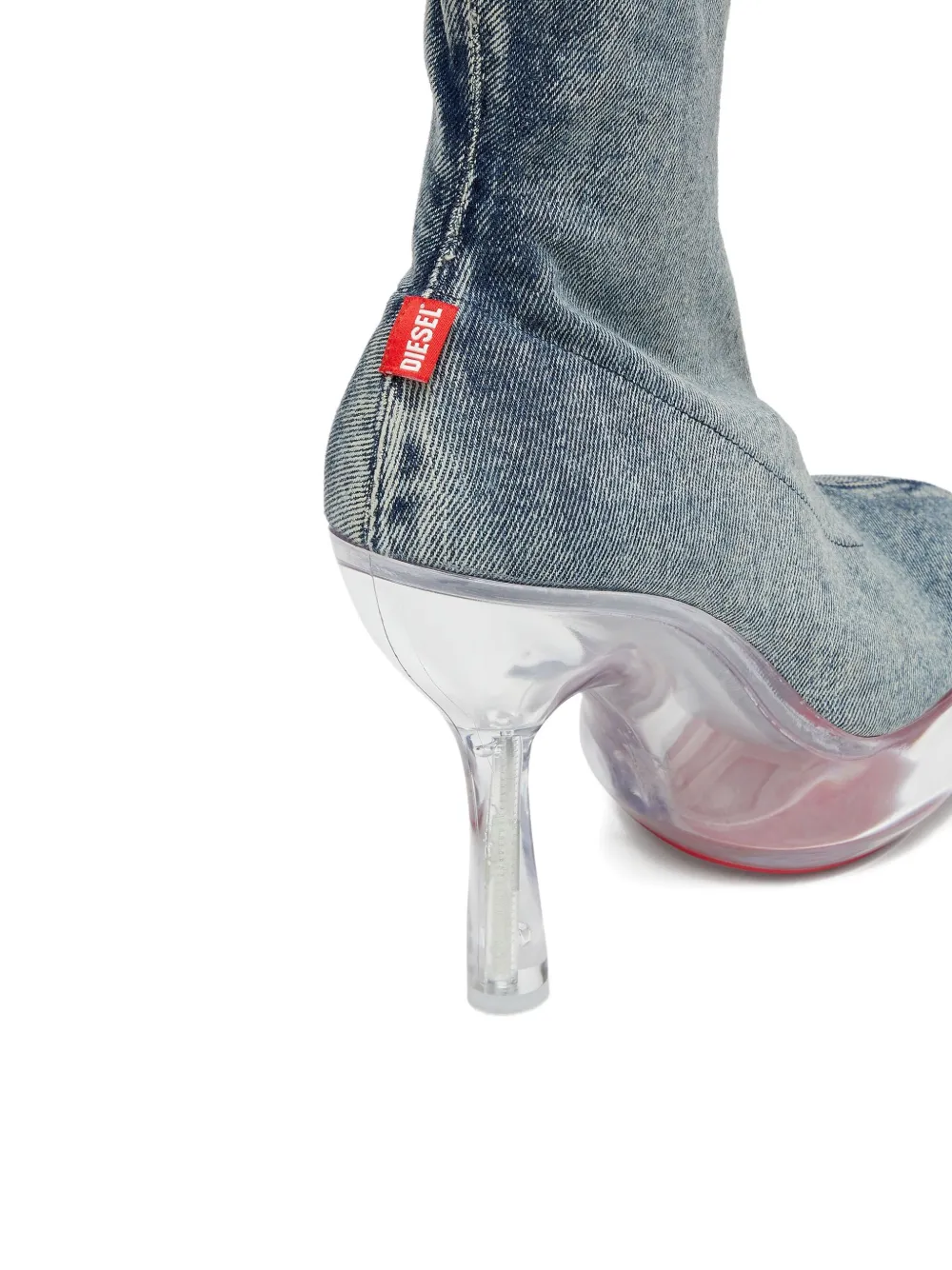 Diesel Lake denim laarzen met plateauzool Blauw