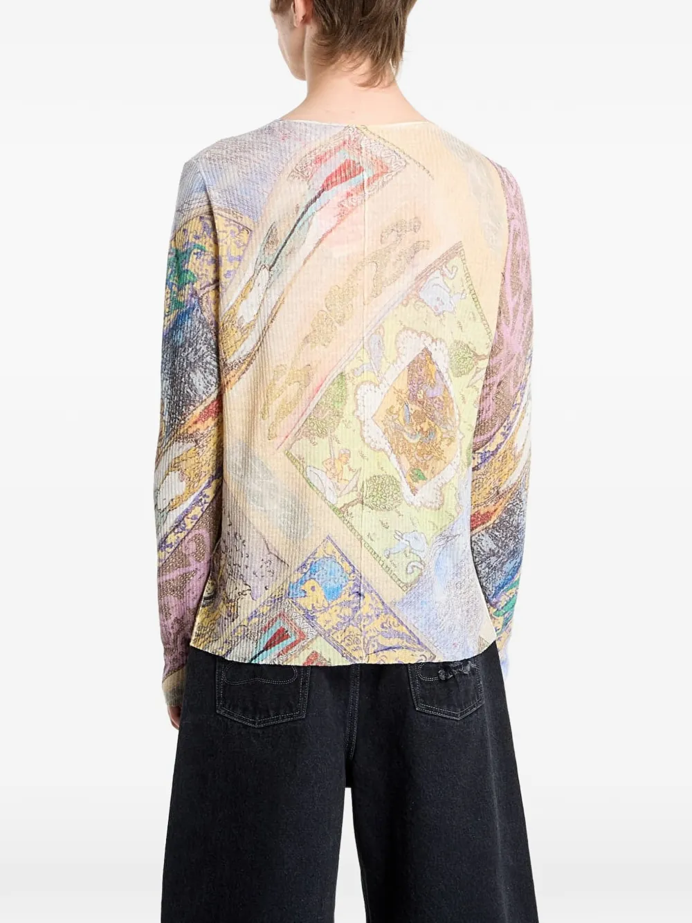 Diesel K-Renton top met print en lange mouwen Beige