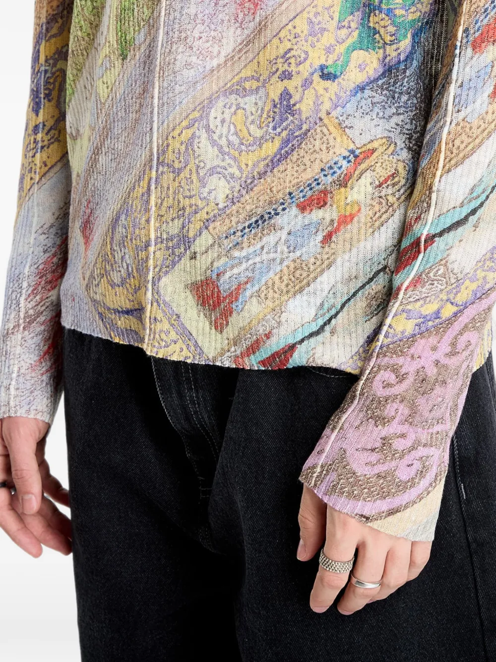 Diesel K-Renton top met print en lange mouwen Beige