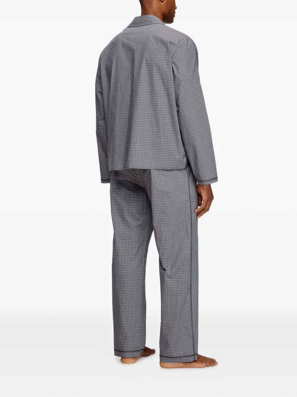 Diesel Paul geruite pyjama Grijs