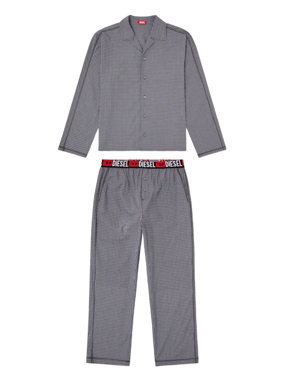 Diesel Paul checked pyjama set | Grey | Image 1
