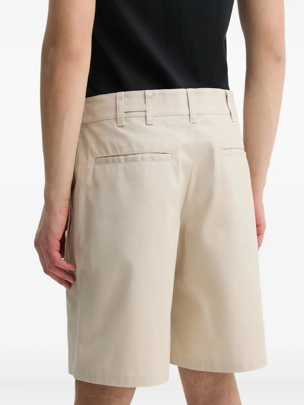 Heliot Emil Welt-pockets Flat-front Shorts In Neutral