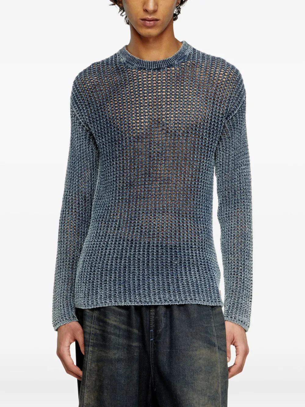 Diesel K-Redros ribgebreide trui Blauw