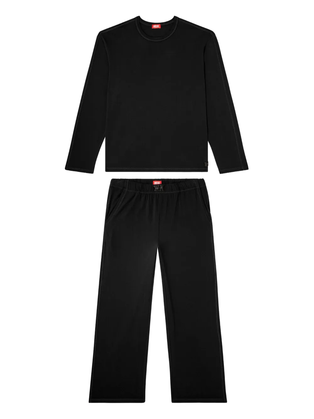 Diesel Adrian pyjama met lange mouwen Zwart