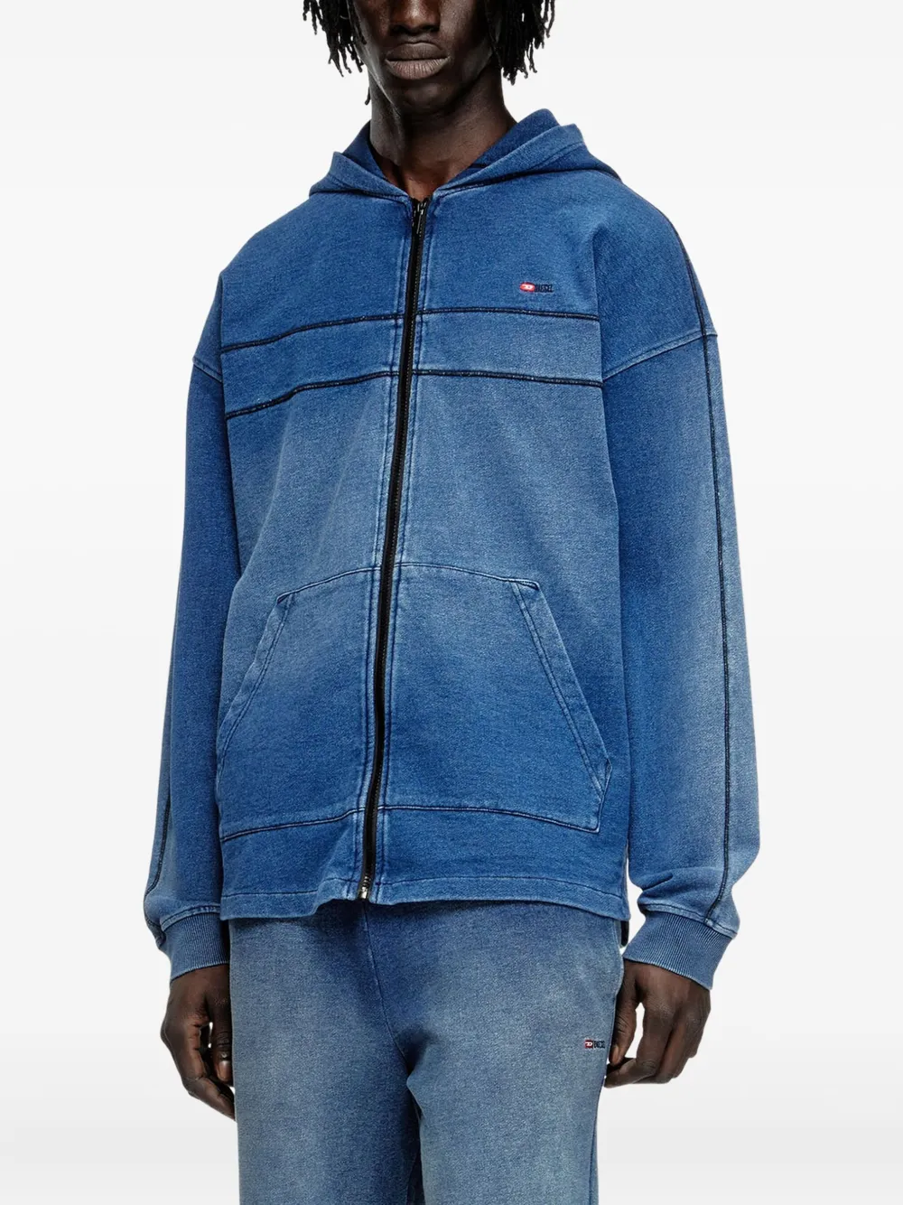 Diesel zip-up hoodie | Blue | Image 1